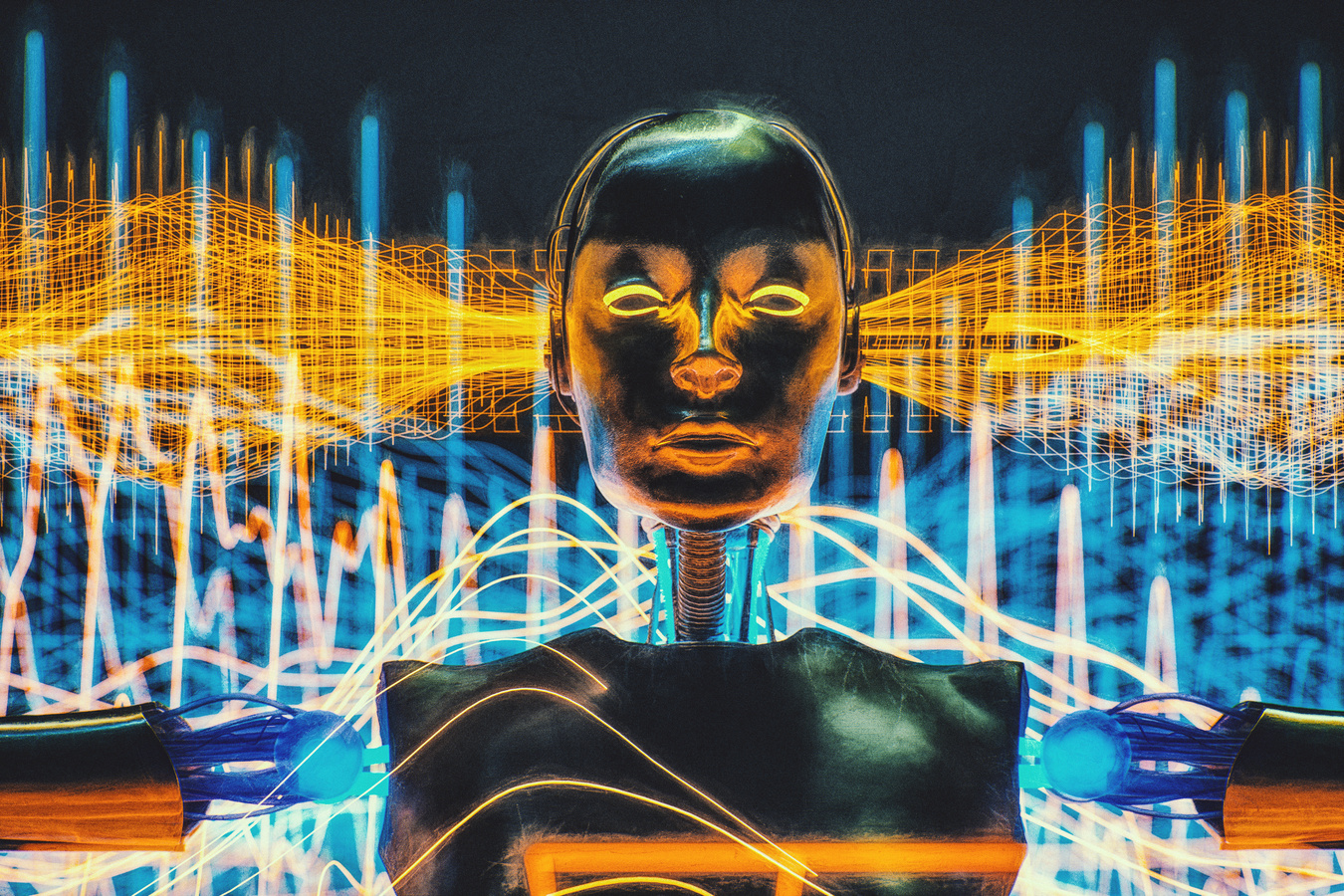 Futuristic cyborg AI